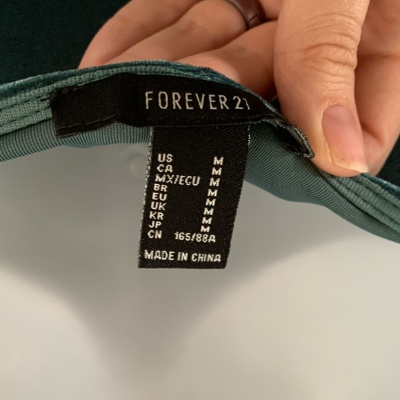 Teal Stretchy Velvet Sleeveless Mini Dress from Forever 21 NWOT - Picture 6 of 9